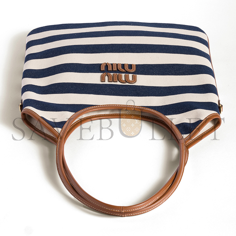 MIU MIU IVY CANVAS AND LEATHER BAG 5BG231_2IBB (40*35cm) MIU MIU IVY CANVAS AND LEATHER BAG 5BG231_2IBB (40*35cm)